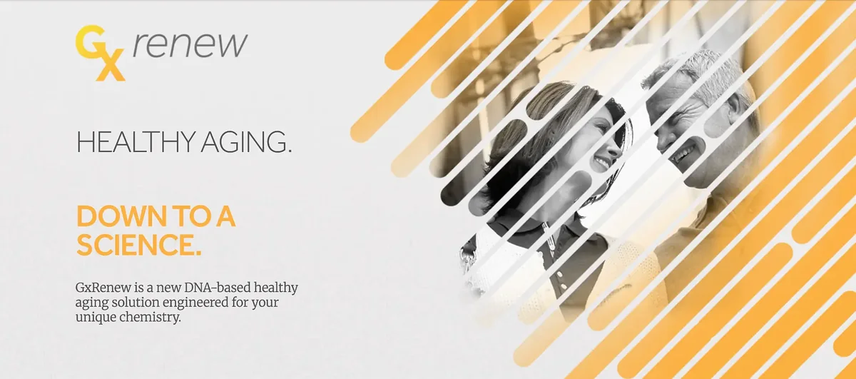 GxRenew DNA healthy-aging pathway overview