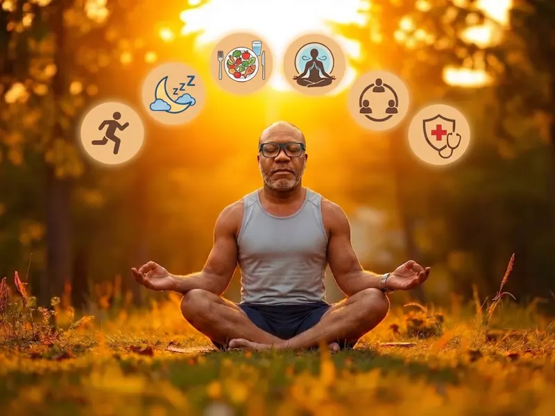 A wellness coaching session that brings together movement, nutrition, sleep, stress, recovery, and social connection.
